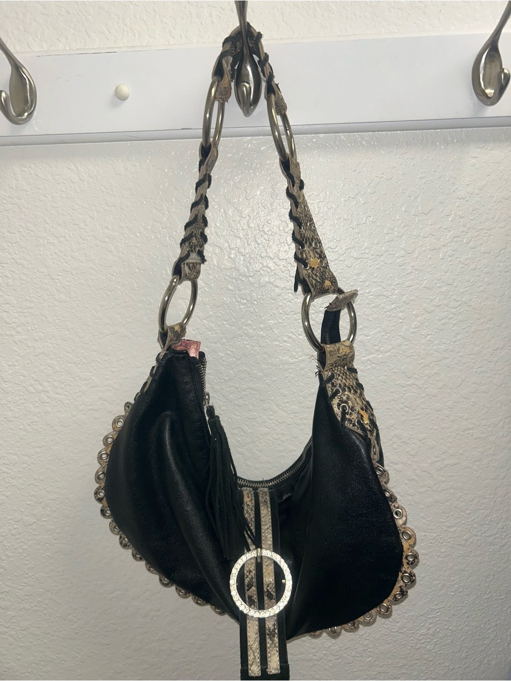 Paris Hilton Shoulder Bag with Rhinestone Accent